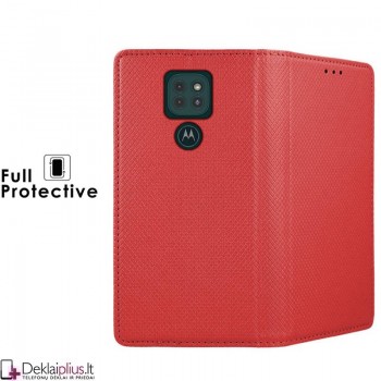 Telone smart magnet serijos atverčiamas dėklas - raudonas (telefonams Motorola Moto G9 Play/E7 Plus) Telone smart magnet serijos atverčiamas dėklas - raudonas (telefonams Motorola Moto G9 Play/E7 Plus)